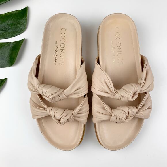 Coconuts by Matisse Park Ave Sandals Slides Slip On Pink Leather Women's 6 - Picture 1 of 11